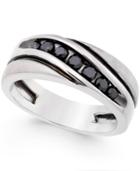 Men's Black Diamond Ring In Sterling Silver (1/2 Ct. T.w.)