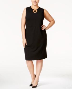 Calvin Klein Plus Size Embellished Keyhole Sheath Dress