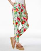 The Edit By Seventeen Juniors' Tropical-print Jogger Pants, Only At Macy's