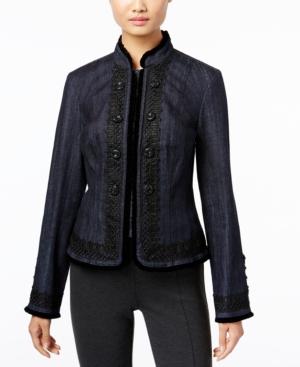 Inc International Concepts Embellished Denim Military Jacket, Only At Macy's