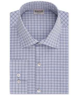 Kenneth Cole Reaction Men's Slim-fit Techni-cole Stretch Performance Check Dress Shirt