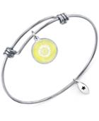 Unwritten You Are My Sunshine Adjustable Message Bangle Bracelet In Stainless Steel