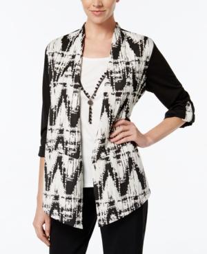 Alfred Dunner Jacquard Layered-look Top