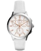 Fossil Women's Chronograph Abilene White Leather Strap Watch 34mm Ch4000