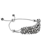 Charter Club Silver-tone Metallic Gray Bead Three-row Slider Bracelet, Only At Macy's