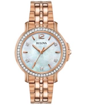 Bulova Women's Rose Gold-tone Stainless Steel Bracelet Watch 30mm