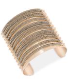 Steve Madden Gold-tone Chain Cuff Bracelet
