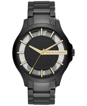 Ax Armani Exchange Men's Hampton Black-tone Stainless Steel Bracelet Watch 46mm Ax2192