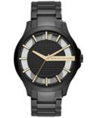 Ax Armani Exchange Men's Hampton Black-tone Stainless Steel Bracelet Watch 46mm Ax2192