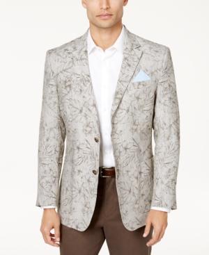 Tasso Elba Men's Floral Print Linen Sport Coat, Created For Macy's