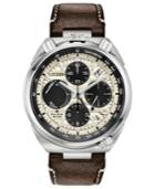 Citizen Eco-drive Men's Chronograph Promaster Tsuno Racer Brown Leather Strap Watch 45mm - A Limited Edition