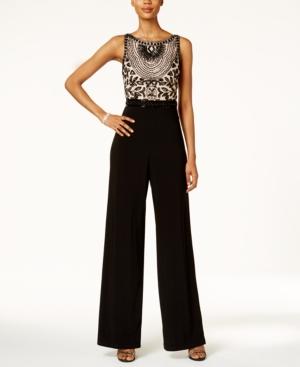 Adrianna Papell Beaded Halter Jumpsuit