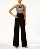 Adrianna Papell Beaded Halter Jumpsuit
