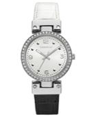 Caravelle New York By Bulova Women's Black & White Leather Reversible Strap Watch 32mm