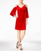 Msk Embellished Velvet Cold-shoulder Dress