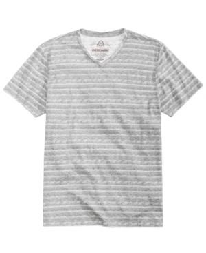 American Rag Men's V-neck Textured Striped T-shirt, Created For Macy's