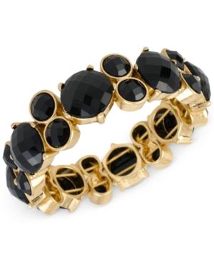 Kenneth Cole New York Gold-tone Black Stone Stretch Bracelet