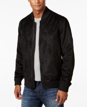 Sean John Men's Black Faux-suede Bomber Jacket