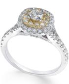 Diamond Two-tone Engagement Ring (1 Ct. T.w.) In 14k Gold And White Gold