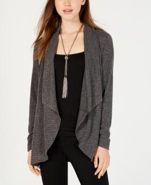 Bcx Juniors' Rib-knit Waterfall-front Cardigan