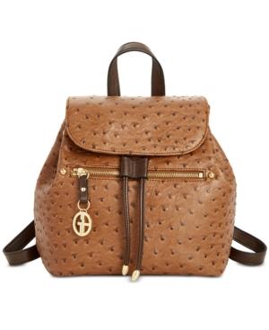 Giani Bernini Ostrich Drawstring Backpack, Created For Macy's