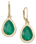 Charter Club Gold-tone Green Teardrop Earrings, Only At Macy's