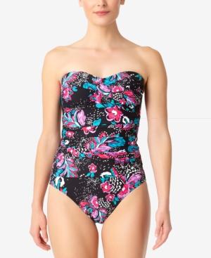 Anne Cole That's A Wrap Printed Twist-front Shirred One-piece Swimsuit Women's Swimsuit