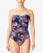 Anne Cole That's A Wrap Printed Twist-front Shirred One-piece Swimsuit Women's Swimsuit