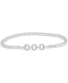 Wrapped Diamond Circle Beaded Stretch Bracelet (1/6 Ct. T.w.) In Sterling Silver