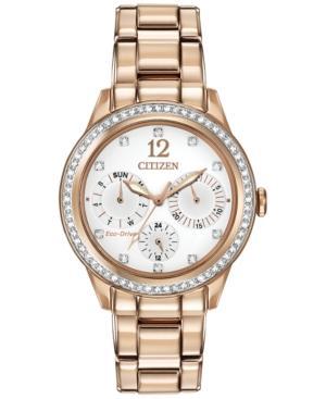 Citizen Women's Chronograph Eco-drive Silhouette Crystal Rose Gold-tone Stainless Steel Bracelet Watch 37mm Fd2013-50a