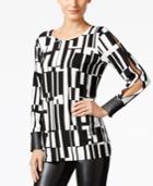 Alfani Prima Printed Split-sleeve Top, Created For Macy's