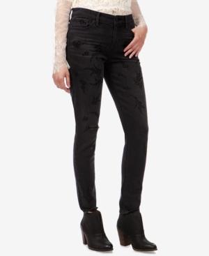 Lucky Brand Ava Skinny Flocked-detail Jeans