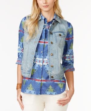 American Living Sleeveless Seattle Wash Denim Vest, Only At Macy's