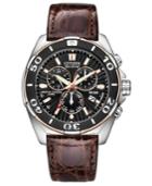 Citizen Watch, Men's Eco-drive Signature Perpetual Calendar Chronograph Brown Leather Strap 43mm Bl5446-01e