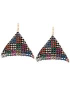 Betsey Johnson Two-tone Multi-crystal Mesh Drop Earrings