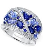 Effy Sapphire (3-1/8 Ct. T.w.) And Diamond (1/4 Ct. T.w.) Ring In 14k White Gold, Created For Macy's
