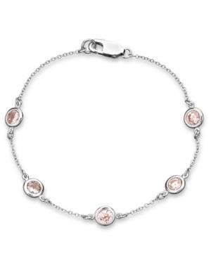 Crislu Children's Bracelet, Platinum Over Sterling Silver Round Cut Pink Cubic Zirconia Bracelet (1-1/2 Ct. T.w.)