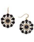 Charter Club Gold-tone Stone And Crystal Disc Drop Earrings, Created For Macy's