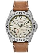 Citizen Men's Eco-drive Brown Leather Strap Watch 44mm, A Macy's Exclusive Style