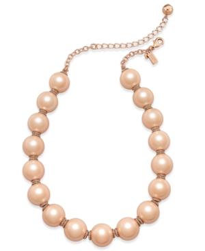Kate Spade New York Rose Gold-tone Pink Imitation Pearl Collar Necklace