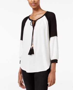 Xoxo Juniors' Colorblocked Peasant Blouse