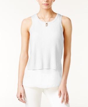Bar Iii Mixed-media Tank Top, Only At Macy's