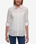 Tommy Hilfiger Burnout Roll-tab Shirt, Only At Macy's