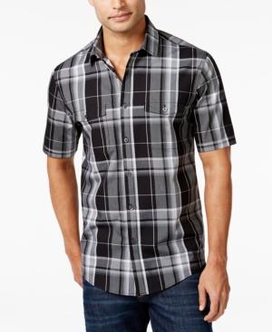 Alfani Men's Plaid Short-sleeve Shirt, Created For Macy's