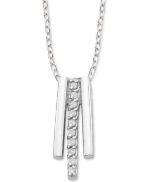 Diamond Triple Bar 18 Pendant Necklace (1/10 Ct. T.w.) In Sterling Silver
