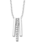 Diamond Triple Bar 18 Pendant Necklace (1/10 Ct. T.w.) In Sterling Silver