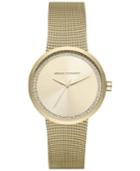 Ax Armani Exchange Women's Liv Gold-tone Stainless Steel Mesh Bracelet Watch 38mm Ax4502