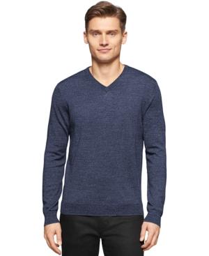 Calvin Klein Men's Big And Tall Merino V-neck Sweater