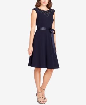 Tahari Asl Embellished A-line Dress