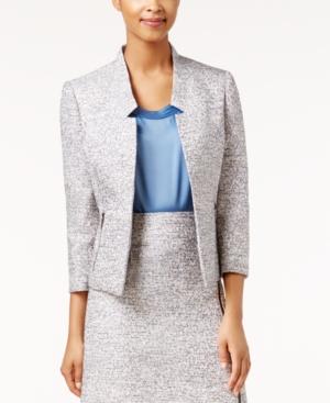 Kasper Tweed Open-front Jacket